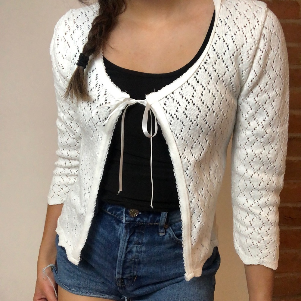 Front tie cardigan